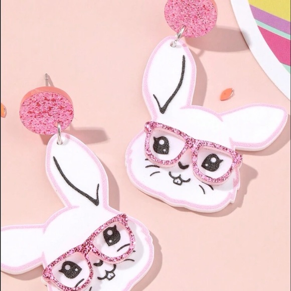 Acrylic Bunny Earrings - Picture 2 of 5